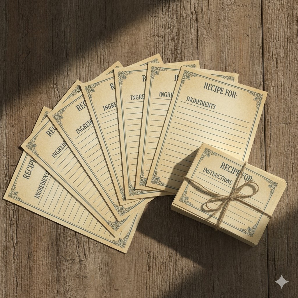 Blank recipe cards